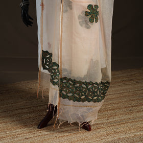 Kota Doria Cotton Barmer Applique Work Dupatta with Zari Border 20