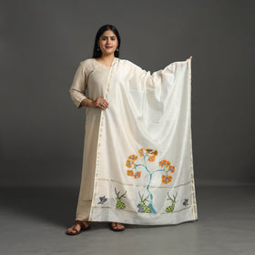White - original gond handpainted handloom chanderi silk