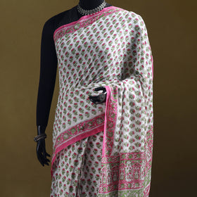Sanganeri Hand Block Print Pure Mul Cotton Ready To Wear Saree 54