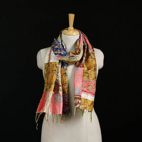Bengal Kantha Handwork Patchwork Reversible Silk Stole 243