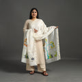 White - original gond handpainted handloom chanderi silk