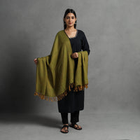 Green - Kumaun Handwoven Pure Merino Wool Shawl for Women 77