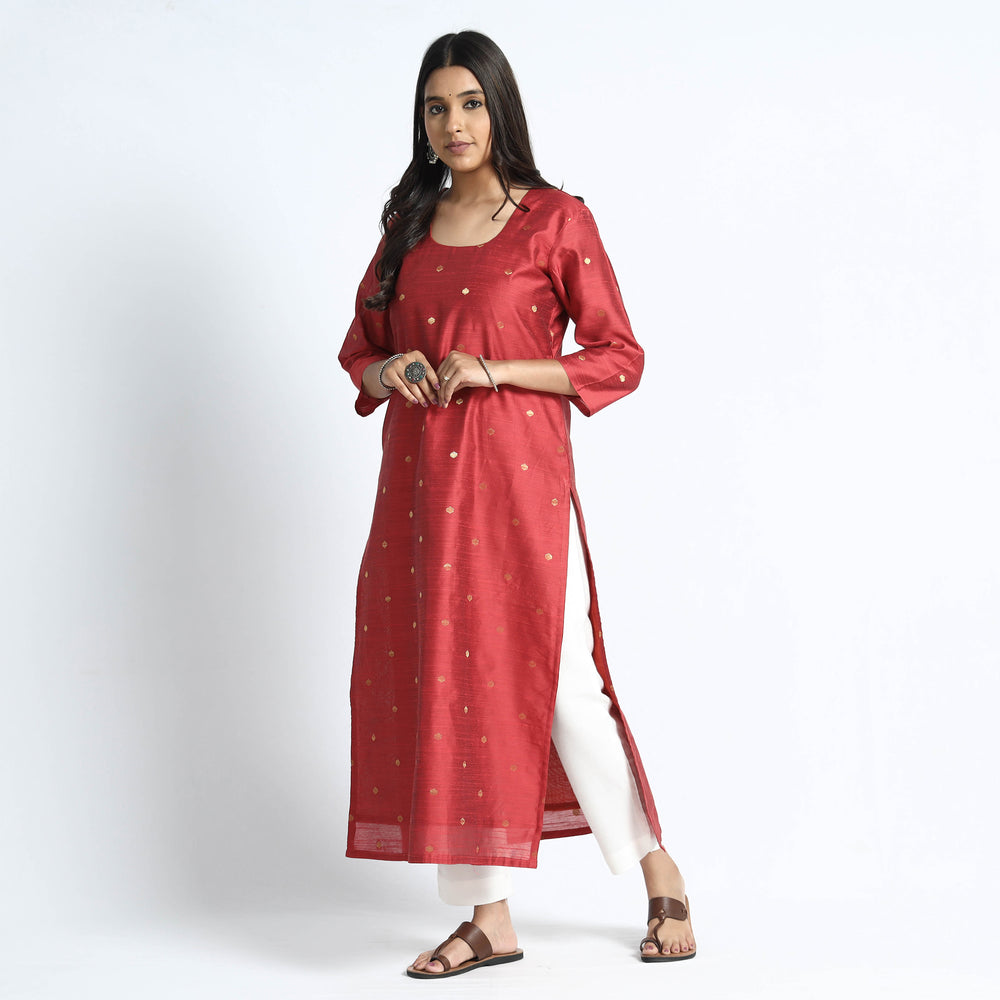 silk straight kurta