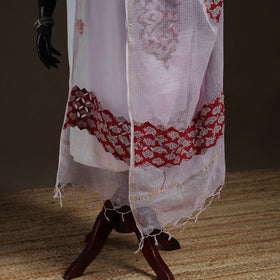Kota Doria Cotton Barmer Applique Work Dupatta with Zari Border 21