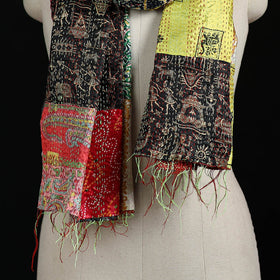 Bengal Kantha Handwork Patchwork Reversible Silk Stole 249