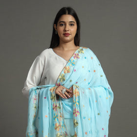 Buy Traditional Phulkari Hand Embroidery Semi Silk Chinnon Dupatta 60 Online at iTokri.com