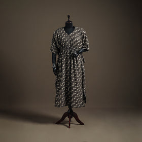 Akola Hand Block Print Natural Dyed Cotton Kaftan (Long) 193