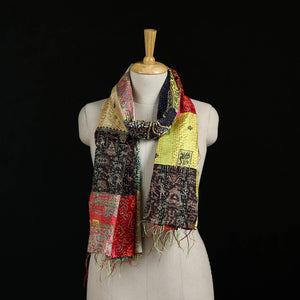 Bengal Kantha Handwork Patchwork Reversible Silk Stole 249