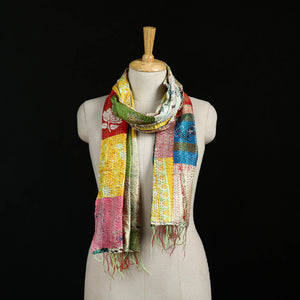 Bengal Kantha Handwork Patchwork Reversible Silk Stole 246