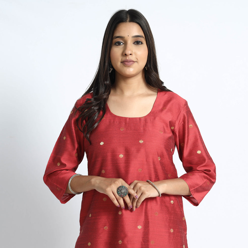 silk straight kurta