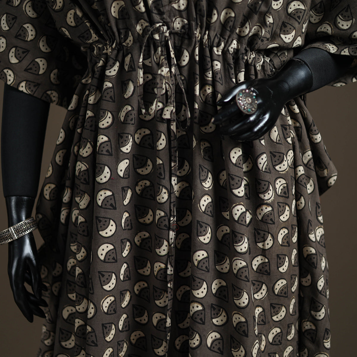 Akola Hand Block Print Natural Dyed Cotton Kaftan (Long) 193