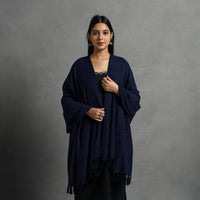 Blue - Kumaun Handwoven Pure Merino Wool Shawl for Women 78