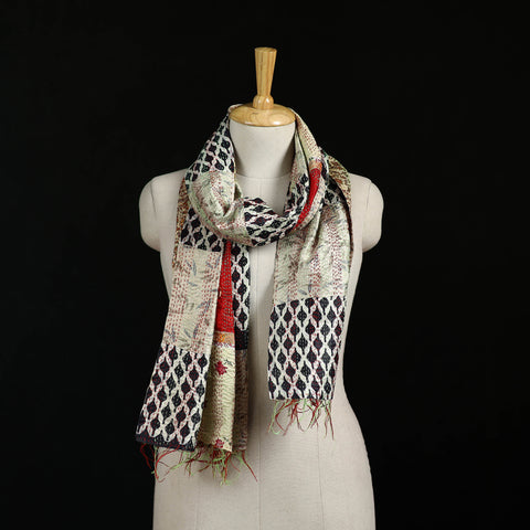 Bengal Kantha Handwork Patchwork Reversible Silk Stole 250