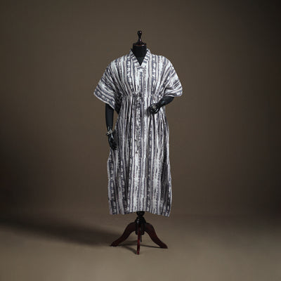 Akola Hand Block Print Natural Dyed Cotton Kaftan (Long) 194