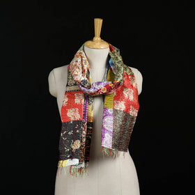 Bengal Kantha Handwork Patchwork Reversible Silk Stole 251