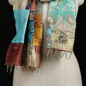 Bengal Kantha Handwork Patchwork Reversible Silk Stole 253