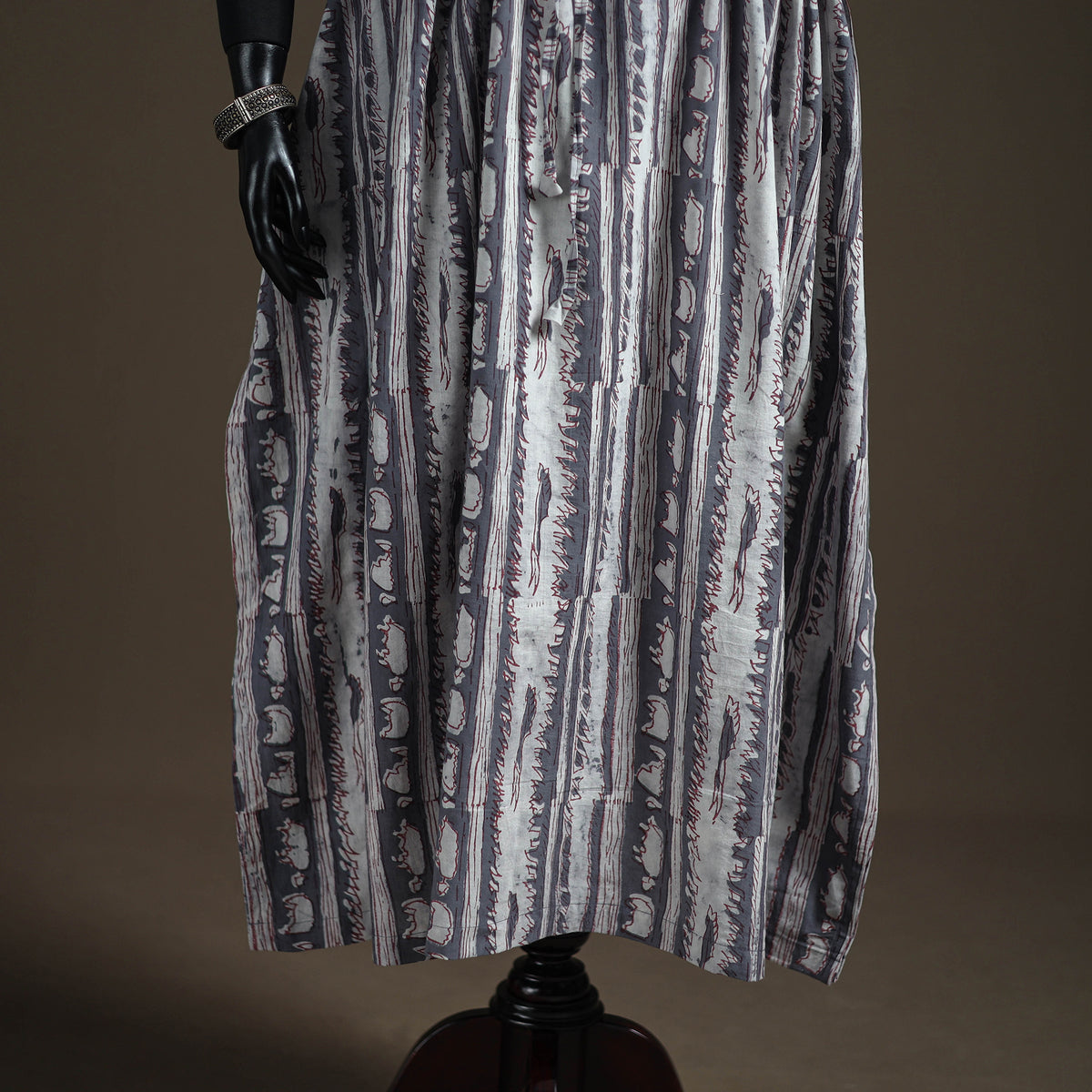 Akola Hand Block Print Natural Dyed Cotton Kaftan (Long) 194