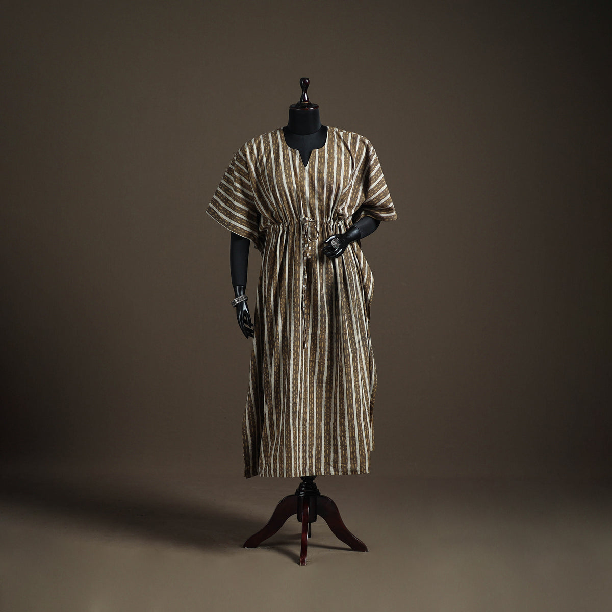 Akola Hand Block Print Natural Dyed Cotton Kaftan (Long) 195