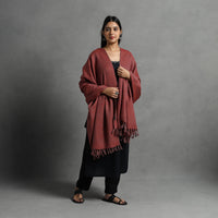 Red - Kumaun Handwoven Pure Merino Wool Shawl for Women 79