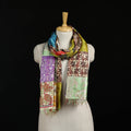 Bengal Kantha Handwork Patchwork Reversible Silk Stole 255