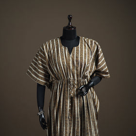 Akola Hand Block Print Natural Dyed Cotton Kaftan (Long) 195