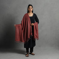 Red - Kumaun Handwoven Pure Merino Wool Shawl for Women 79