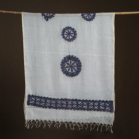 Kota Doria Cotton Barmer Applique Work Dupatta with Zari Border 23