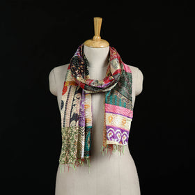 Bengal Kantha Handwork Patchwork Reversible Silk Stole 257