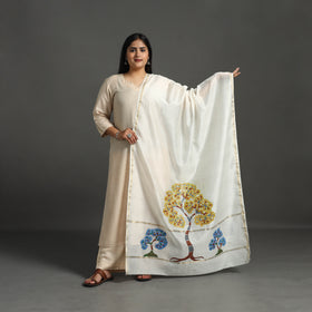 White - original gond handpainted handloom chanderi silk