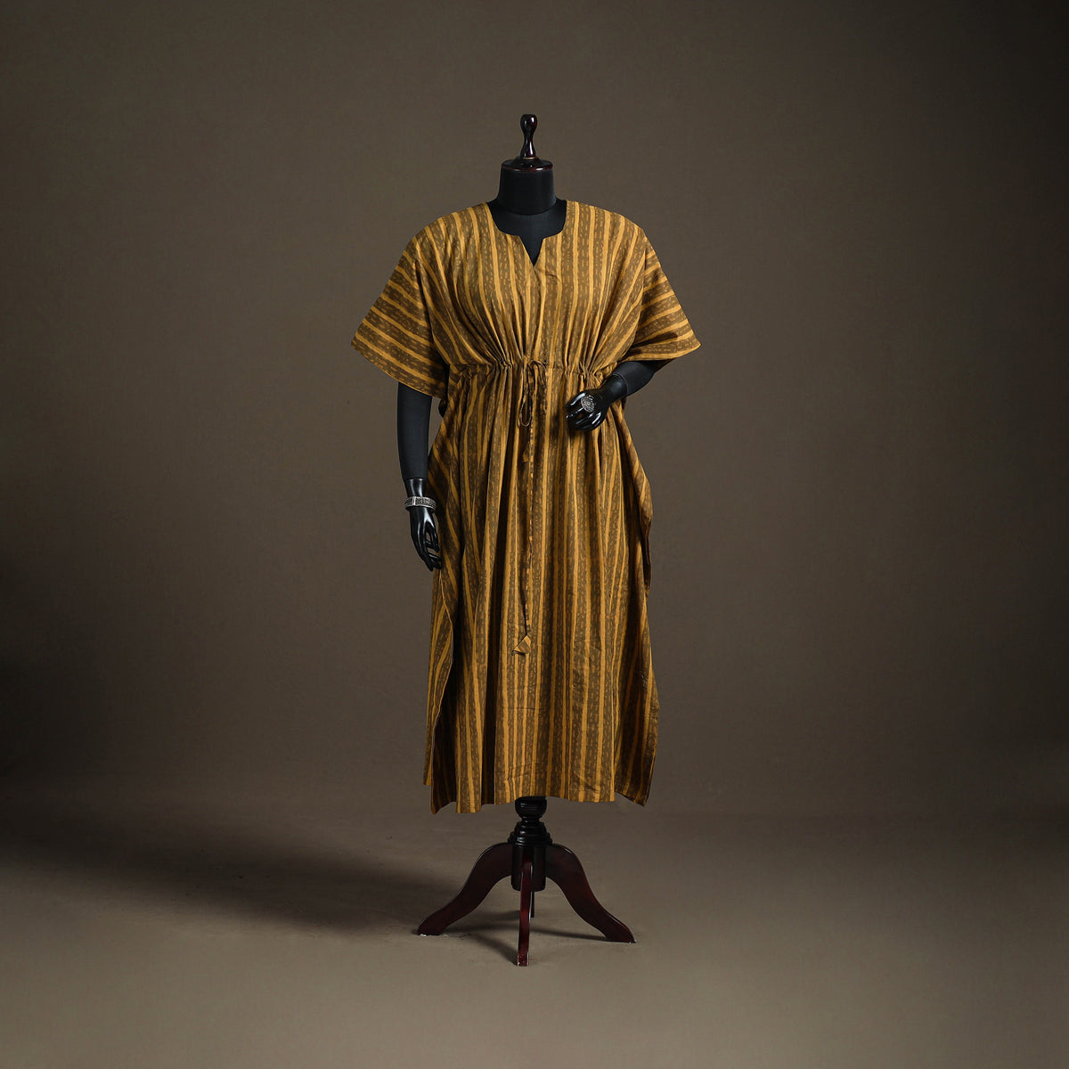 Akola Hand Block Print Natural Dyed Cotton Kaftan (Long) 196