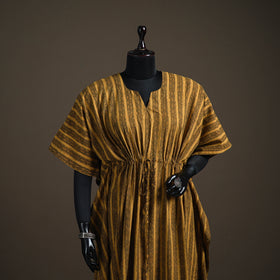 Akola Hand Block Print Natural Dyed Cotton Kaftan (Long) 196