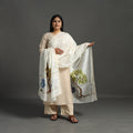White - original gond handpainted handloom chanderi silk