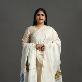 White - original gond handpainted handloom chanderi silk