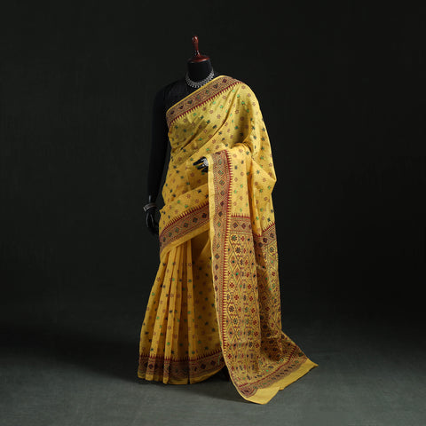 Bengal Kantha Hand Embroidery Silk Cotton Chapa Work Saree 105