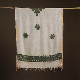 Kota Doria Cotton Barmer Applique Work Dupatta with Zari Border 20
