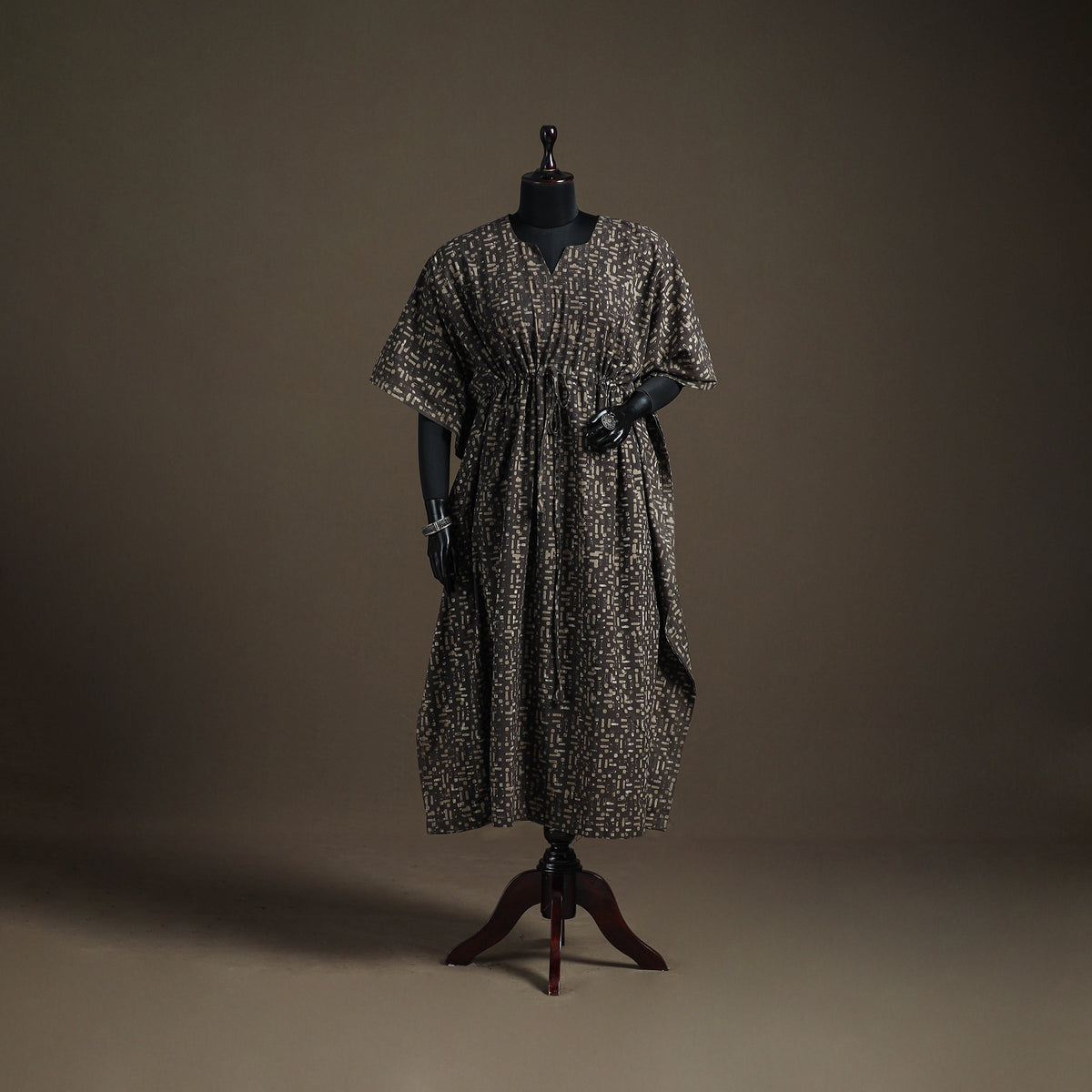 Akola Hand Block Print Natural Dyed Cotton Kaftan (Long) 197