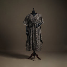 Akola Hand Block Print Natural Dyed Cotton Kaftan (Long) 197