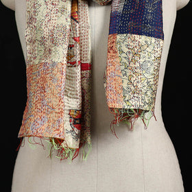Bengal Kantha Handwork Patchwork Reversible Silk Stole 263