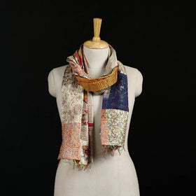 Bengal Kantha Handwork Patchwork Reversible Silk Stole 263