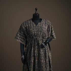 Akola Hand Block Print Natural Dyed Cotton Kaftan (Long) 197