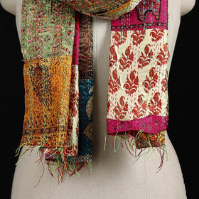 Bengal Kantha Handwork Patchwork Reversible Silk Stole 264