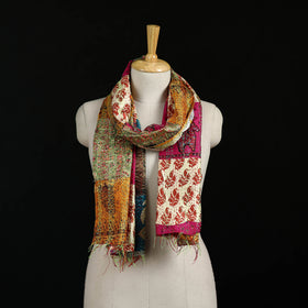 Bengal Kantha Handwork Patchwork Reversible Silk Stole 264