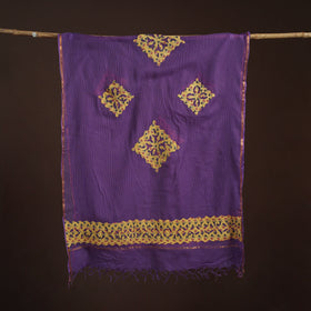Kota Doria Cotton Barmer Applique Work Dupatta with Zari Border 17