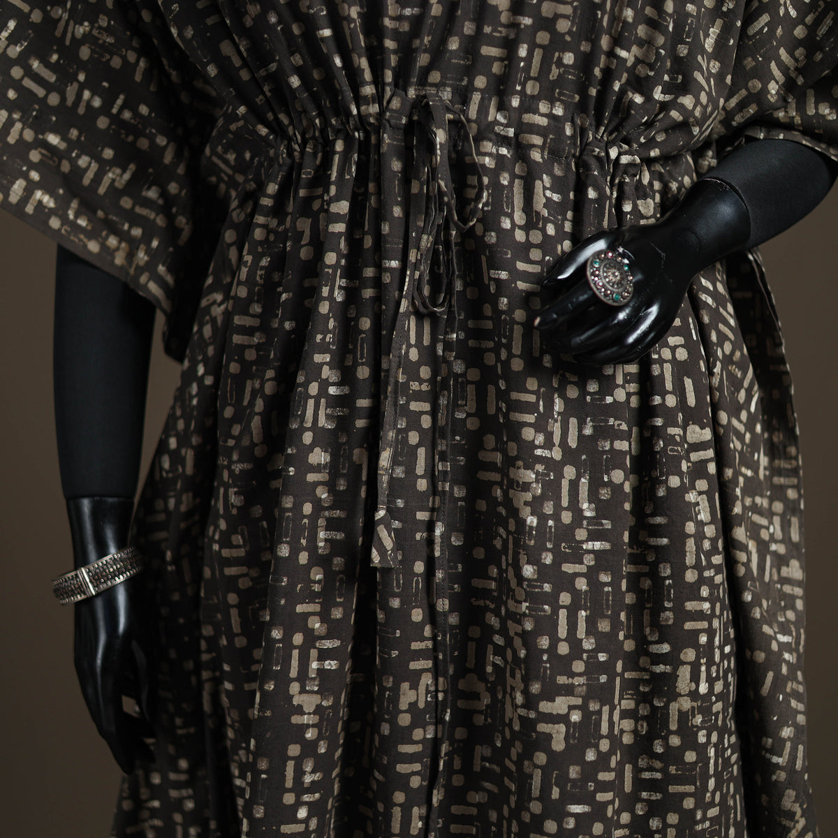 Akola Hand Block Print Natural Dyed Cotton Kaftan (Long) 197