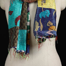 Bengal Kantha Handwork Patchwork Reversible Silk Stole 265