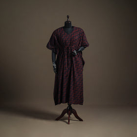 Akola Hand Block Print Natural Dyed Cotton Kaftan (Long) 198