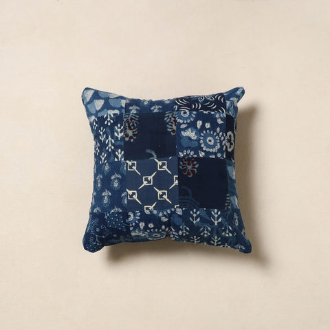 Multicolor - handcrafted cotton patchwork cushion cover 28