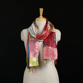 Bengal Kantha Handwork Patchwork Reversible Silk Stole 266