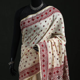 Bengal Kantha Hand Embroidery Silk Cotton Chapa Work Saree 106