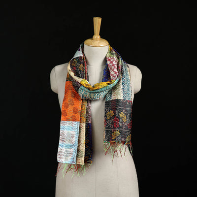 Bengal Kantha Handwork Patchwork Reversible Silk Stole 267